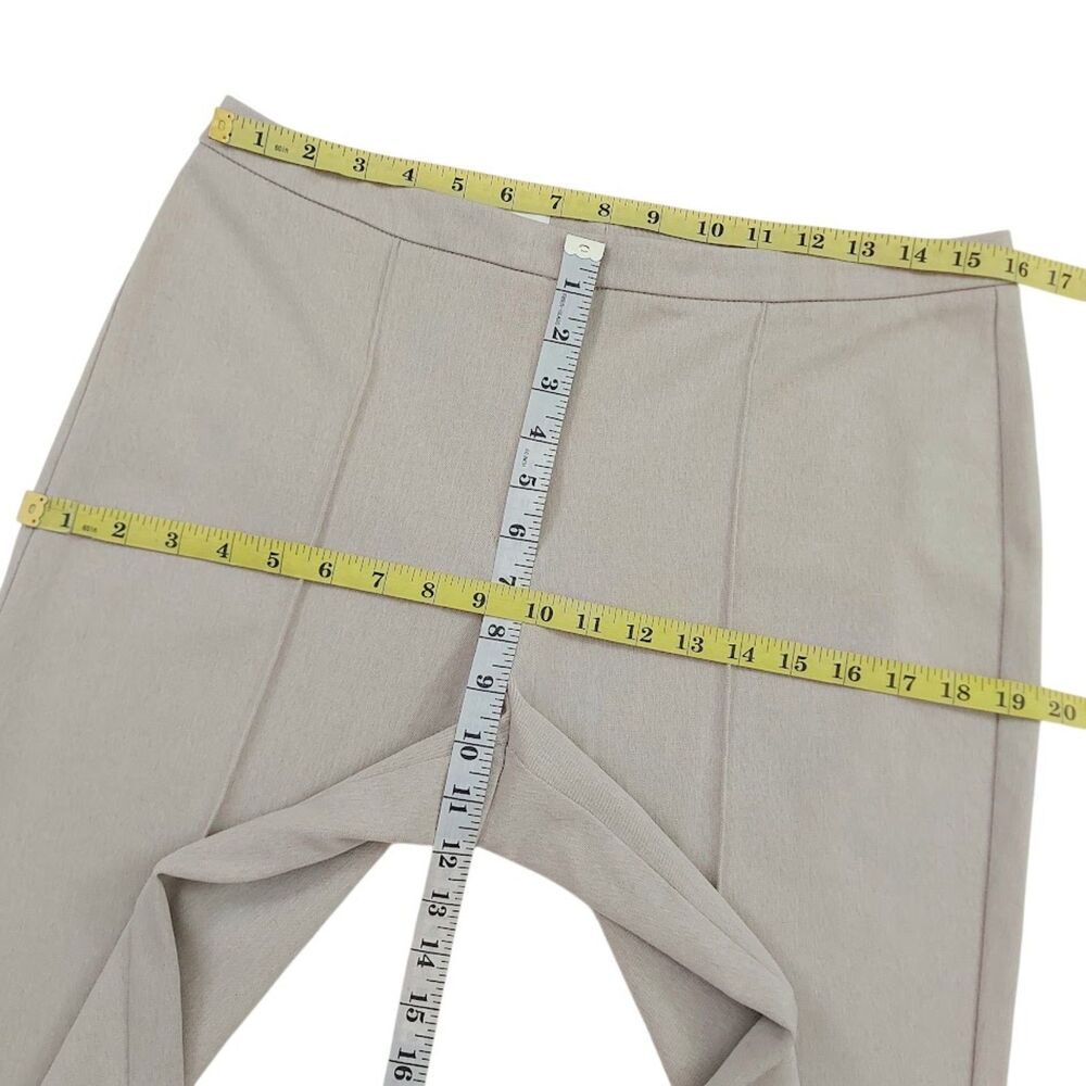 Zara Trousers Womens Large Beige High Rise Flare Leg Stretch Work Office - Picture 11 of 12